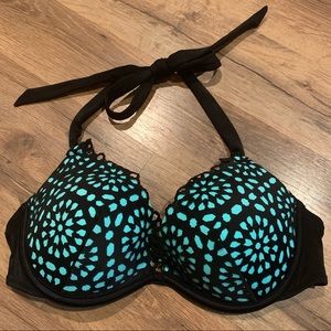 Shade & Shore black and teal bikini top